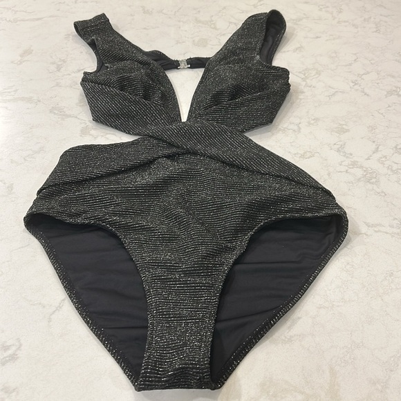 Cupshe Black Moonlit Plunging Monokini Swimsuit Large - Picture 16 of 16